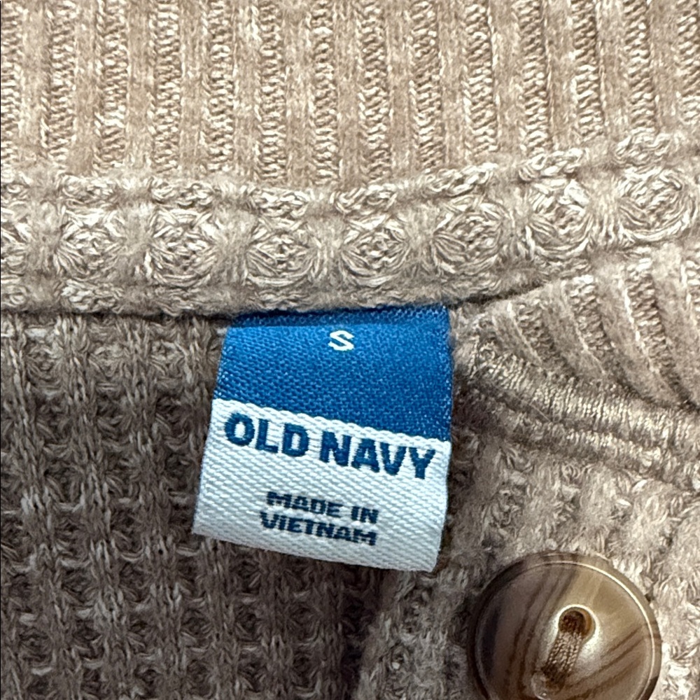 Old Navy Beige Knit Henley Sweater - Picture 2 of 2